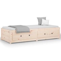 Berkfield Home Day Bed 90x190 cm Single Solid Wood Pine in Brown - thumbnail 2