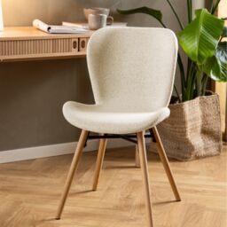 Furniture To Go Batilda Dining Chairs with Cream Fabric & Oak Set of 2 in Brown - thumbnail 5