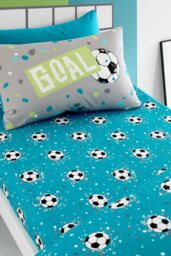 Bedlam 'Goal' Easycare 25cm Fitted Bed Sheet in Grey - Size: Single - thumbnail 1