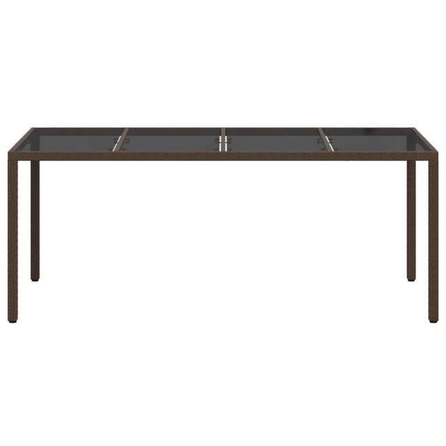 Berkfield Home Spacious Garden Dining Table Brown 190x90x75 cm Poly Rattan - Size: 190 x 90 x 75 cm - image 1