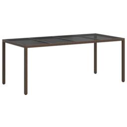 Berkfield Home Spacious Garden Dining Table Brown 190x90x75 cm Poly Rattan - Size: 190 x 90 x 75 cm - thumbnail 5