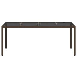 Berkfield Home Spacious Garden Dining Table Brown 190x90x75 cm Poly Rattan - Size: 190 x 90 x 75 cm - thumbnail 1