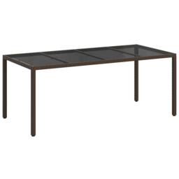 Berkfield Home Spacious Garden Dining Table Brown 190x90x75 cm Poly Rattan - Size: 190 x 90 x 75 cm - thumbnail 3