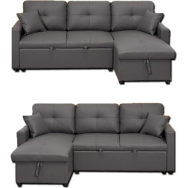 SquareBoxx Bayside 3 Seater Pull-Out Sofa Bed in Grey - image 1