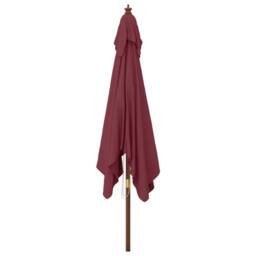 Berkfield Home Garden Parasol with Wooden Pole Bordeaux Red 300x300x273 cm - Size: 300 x 300 x 273 cm - thumbnail 4