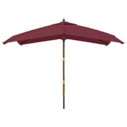 Berkfield Home Garden Parasol with Wooden Pole Bordeaux Red 300x300x273 cm - Size: 300 x 300 x 273 cm - thumbnail 3
