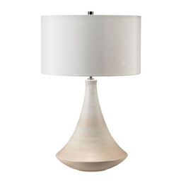 Loops Table Lamp Matt Cream Pink Wash Cream Faux Silk Cylindrical Shade LED E27 60W - thumbnail 2