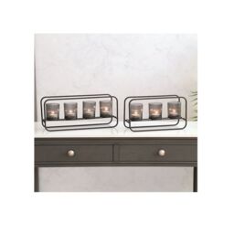 Straits Smoke Grey 3 Tealight Candle Holder 28L x 15H cm in Dark Grey - thumbnail 2