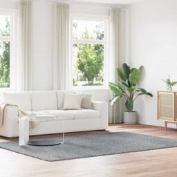 Berkfield Home Shaggy Rug High Pile NAVARRA Silver Grey 200x290 cm Polyester - Size: Medium - thumbnail 1