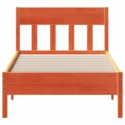 Berkfield Home Beautiful Bed Frame without Mattress Wax Brown 90x200 cm Solid Wo - thumbnail 4