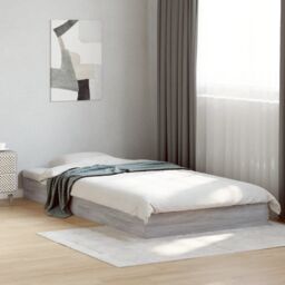 Berkfield Home Bed Frame without Mattress Grey Sonoma 100x200 cm Engineered Wood - thumbnail 1