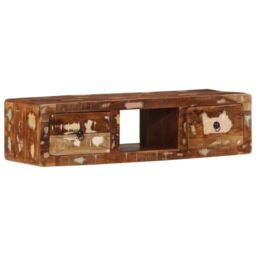 Berkfield Home Wall-mounted TV Cabinet 100x32x25 cm Solid Wood Reclaimed in Brown - Size: 100 x 32 x 25 cm - thumbnail 1