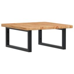 Berkfield Home Basin Shelf Wall Mounted Steel & Solid Wood Oak in Brown - thumbnail 2