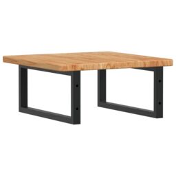 Berkfield Home Basin Shelf Wall Mounted Steel & Solid Wood Oak in Brown - thumbnail 6