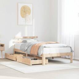 Berkfield Home Bed Frame with Drawers without Mattress 75x190 cm Small Single in Light Tan - thumbnail 2