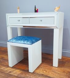 7seas Dressing Table Handmade Console White Glass 2 Drawers for Hollywood Mirrored Makeup Vanity - thumbnail 2