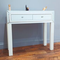 7seas Dressing Table Handmade Console White Glass 2 Drawers for Hollywood Mirrored Makeup Vanity - thumbnail 6