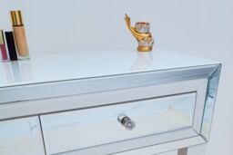 7seas Dressing Table Handmade Console White Glass 2 Drawers for Hollywood Mirrored Makeup Vanity - thumbnail 9