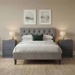 Home Discount Vida Designs Altino 2 Drawer Bedside Cabinet Chest, Set of 2 in Grey - thumbnail 4