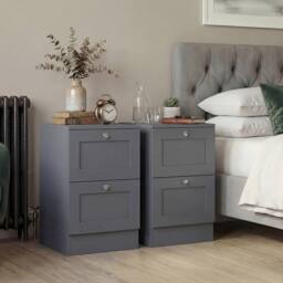Home Discount Vida Designs Altino 2 Drawer Bedside Cabinet Chest, Set of 2 in Grey - thumbnail 3