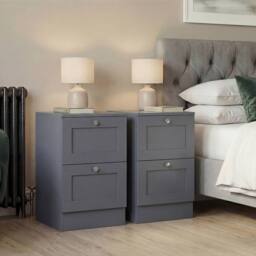 Home Discount Vida Designs Altino 2 Drawer Bedside Cabinet Chest, Set of 2 in Grey - thumbnail 5