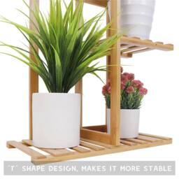 Nordara 40x20.2x121.9cm 5/6 Tier Ladder Shelf Storage Plant Stand Display in Natural - Size: Large - thumbnail 6