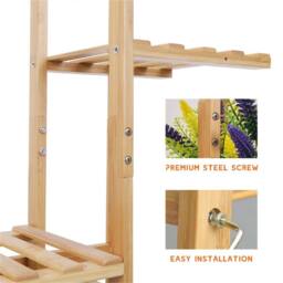 Nordara 40x20.2x121.9cm 5/6 Tier Ladder Shelf Storage Plant Stand Display in Natural - Size: Large - thumbnail 5