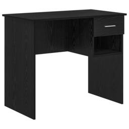 Berkfield Home Desk with Storage Black Oak 90x49.5x75 cm Engineered wood - thumbnail 1