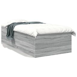 Berkfield Home Bed Frame without Mattress Grey Sonoma 100x200 cm - thumbnail 2