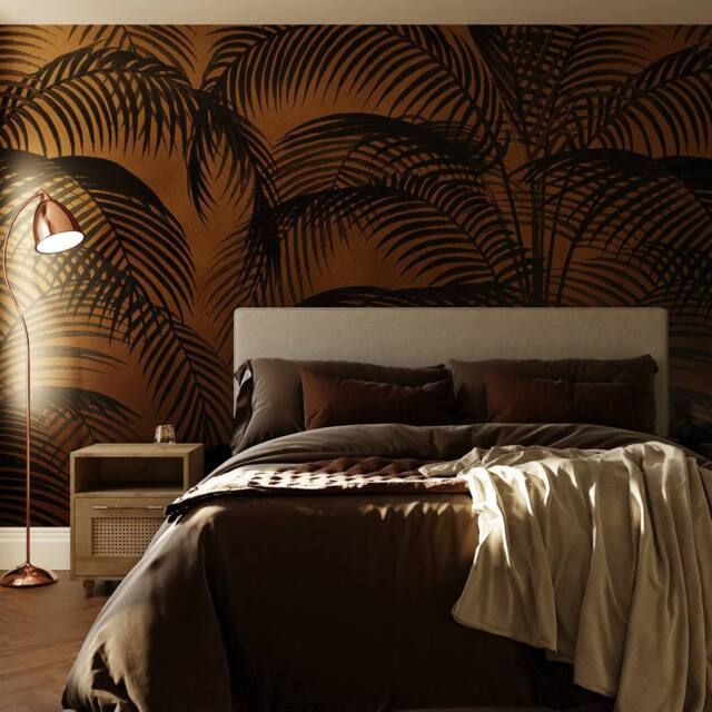 Superfresco Easy Palm Silhouette Sunset Print To Order 3m x 2.8m Mural in Orange - image 1