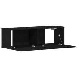 Berkfield Home Black Oak Wall-Mounted TV Cabinet 100x30x30 cm Made from Engineered Wood - Size: 100 x 30 x 30 cm - thumbnail 5