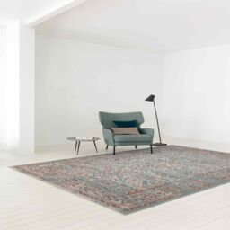 The Rug Shop UK Green Border Traditional Abstract Easy To Clean Area Rug - Size: 135 cm x 200 cm