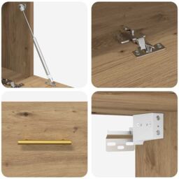 Berkfield Home Wall Cabinet Artisan oak 80 x 36.5 x 35 cm Engineered wood in Brown - thumbnail 9