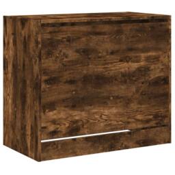 Berkfield Home Shoe Cabinet Smoked Oak 80x42x69 cm Engineered Wood in Brown - Size: 80 x 42 x 69 cm - thumbnail 4