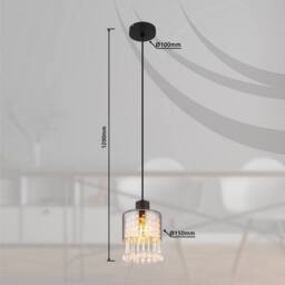 Netlighting Hendry Slim Pendant Ceiling Light Matt Black Smoke Glass Shade 1x E27 - thumbnail 6