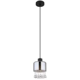 Netlighting Hendry Slim Pendant Ceiling Light Matt Black Smoke Glass Shade 1x E27 - thumbnail 2