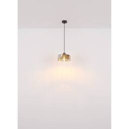 Netlighting Hendry Slim Pendant Ceiling Light Matt Black Smoke Glass Shade 1x E27 - thumbnail 5