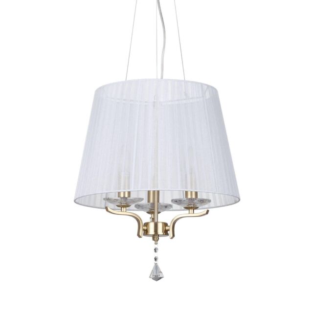 Netlighting Pegaso 3 Light Multi Arm Ceiling Pendant Light Satin Brass in Yellow