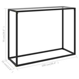Berkfield Home Modern Console Table Transparent 100x35x75 cm Tempered Glass in Clear - Size: 100 x 35 x 75 cm - thumbnail 6