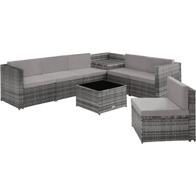 tectake Garden Furniture Set Verona in Grey - Size: 6 Person - image 1