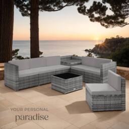 tectake Garden Furniture Set Verona in Grey - Size: 6 Person - thumbnail 8