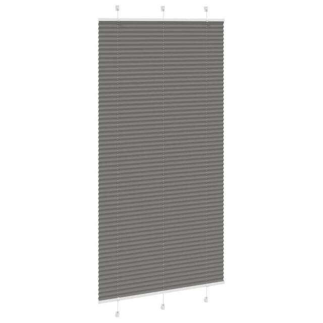 Berkfield Home Pleated Blind Anthracite 105x200 cm Fabric Width 104.4 cm Polyester in Dark Grey - image 1