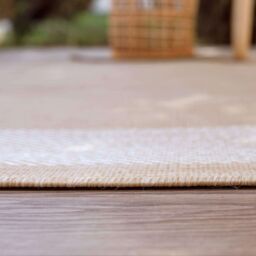 THE RUGS Outdoor Indoor Bordered Garden Patio Rug Weather Resistant in Beige - Size: 200 cm x 290 cm - thumbnail 5