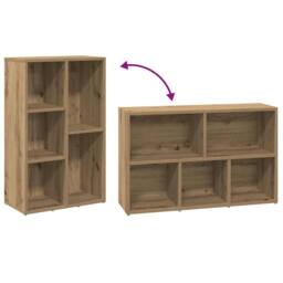 Berkfield Home Classic Book Cabinet Artisan Oak 50x25x80 cm Engineered Wood in Brown - Size: 50 x 25 x 80 cm - thumbnail 8