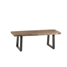 Indian Hub Baltic Live Edge Coffee Table - Metal/Acacia Solid Wood - L50 x W115 x H40 cm in Brown - thumbnail 1
