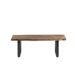 Indian Hub Baltic Live Edge Coffee Table - Metal/Acacia Solid Wood - L50 x W115 x H40 cm in Brown - thumbnail 3