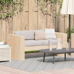 Berkfield Home Garden Sofa 2-Seater 134x60x62 cm Solid Wood Pine in Brown - Size: 134 x 60 x 62 cm - thumbnail 1