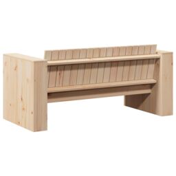 Berkfield Home Garden Sofa 2-Seater 134x60x62 cm Solid Wood Pine in Brown - Size: 134 x 60 x 62 cm - thumbnail 5