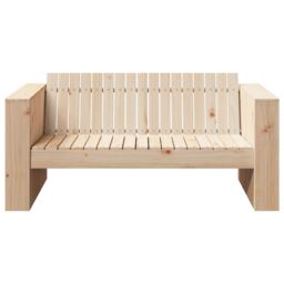 Berkfield Home Garden Sofa 2-Seater 134x60x62 cm Solid Wood Pine in Brown - Size: 134 x 60 x 62 cm - thumbnail 3