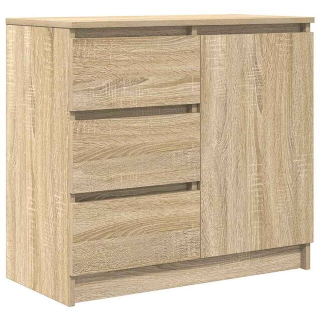 Berkfield Home Sideboard with Drawer Sonoma Oak 71x35x65 cm Engineered Wood in Light Tan - Size: 71 x 35 x 65 cm - image 1